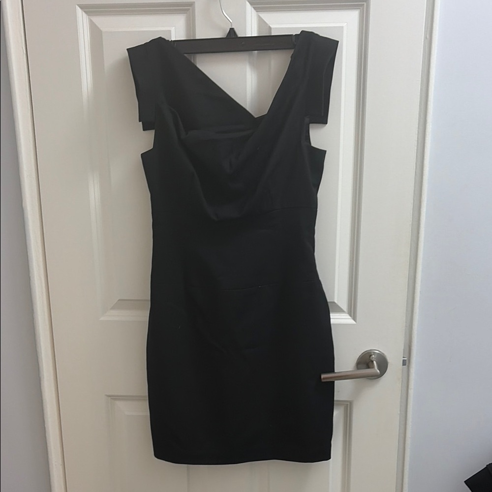 Black Halo Black Cowl Neck Dress, size 4